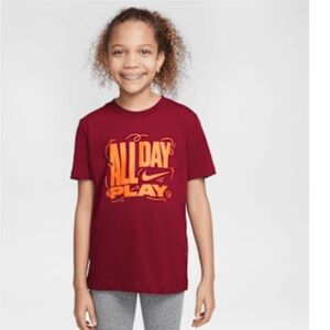 Nike Kids unisex Burgundy 'All Day Play' Tee large